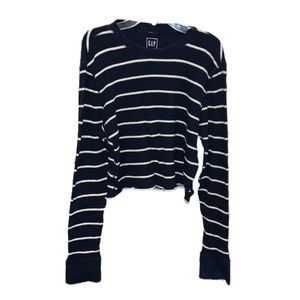 Striped Waffle Print Ribbed Sweater